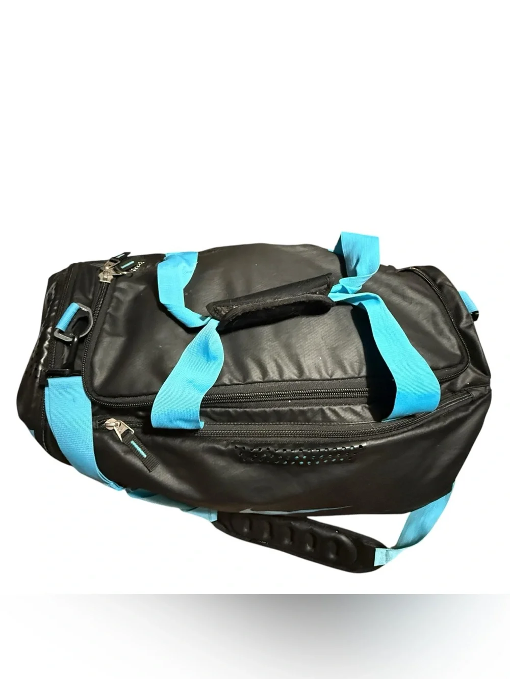 Nike Max Air Duffel Gym Bag Black Blue Large